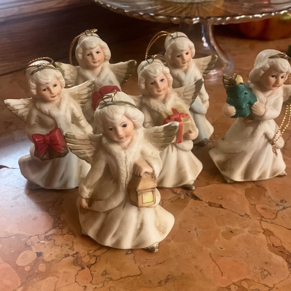 Vintage HOMCO Christmas Angels SET OF 6 BEAUTIFUL ORNIMENTS - Picture 1 of 13